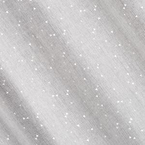 Bílý závěs na kroužcích RIVIA se stříbrným potiskem 140x250 cm