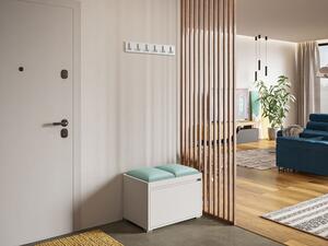 Nábytek do předsíně Konkor 60 + 2 kusy čalouněných nástěnných panelů Pag 30x30, Barva: bílá, barva: Manila 11 Mirjan24 5903211044069