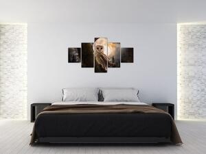 Obraz sovy pálené (125x70 cm)