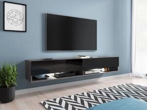 TV stolek Adenik 180, Barva: wotan / černý lesk, Osvětlení: osvětlení LED RGB - barevné Mirjan24 5903211079160