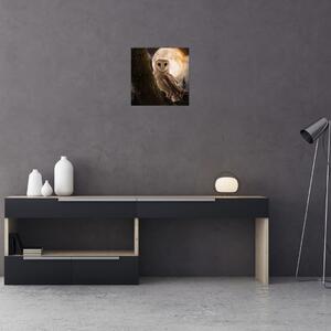 Obraz sovy pálené (30x30 cm)