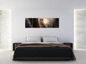 Obraz sovy pálené (170x50 cm)