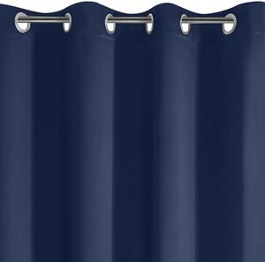 Zatemňovací závěs na kroužcích LOGAN námořnické modré barvy 140 x 270 cm
