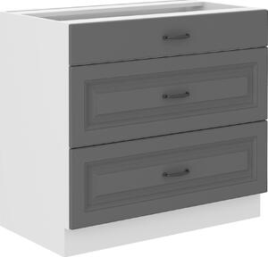 Kuchyňská skříňka STILO 80 D 3S BB PREMIO BOX Zvolte barevné provedení: STILO - DUST GREY / BÍLÁ