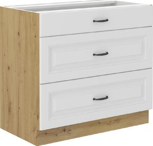 Kuchyňská skříňka STILO 80 D 3S BB PREMIO BOX Zvolte barevné provedení: STILO - BÍLÁ / ARTISAN