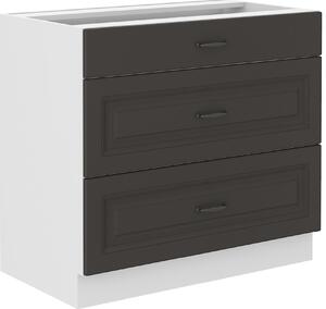 Kuchyňská skříňka STILO 80 D 3S BB PREMIO BOX Zvolte barevné provedení: STILO - GRAFIT / BÍLÁ