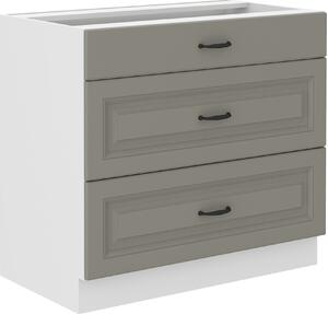 Kuchyňská skříňka STILO 80 D 3S BB PREMIO BOX Zvolte barevné provedení: STILO - CLAY GREY / BÍLÁ