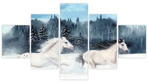 Obraz malovaných koní (125x70 cm)
