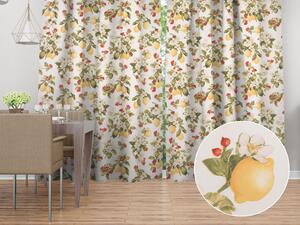Biante Bavlněný závěs Sandra SA-777 Citrony a šípky na bílém 150x140 cm