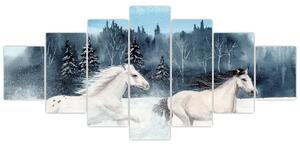 Obraz malovaných koní (210x100 cm)