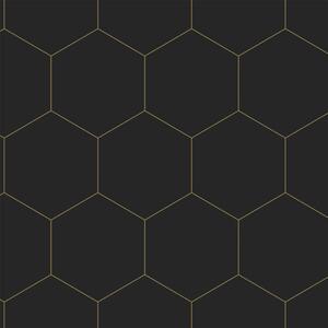Geometrická vliesová tapeta na zeď, černo-zlatá, 139313, Bloom, Esta Home