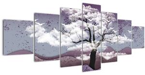 Obraz - Strom v oblacích (210x100 cm)