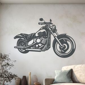Dřevěný obraz motorky Chopper | Rozměry (cm): 60x38 | Zvolte barvu dekoru: Antracitová
