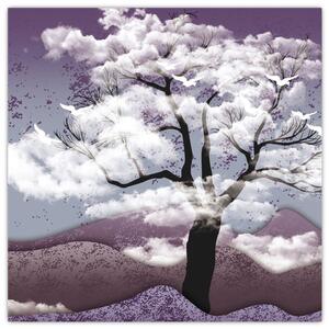 Obraz - Strom v oblacích (30x30 cm)