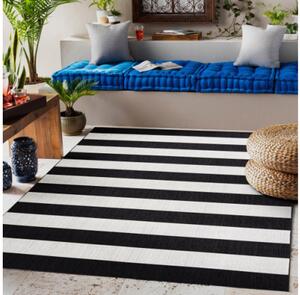 Koberec Floorlux sizal flat 48644/690 - Pásy černo bílý
