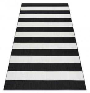 Koberec Floorlux sizal flat 48644/690 - Pásy černo bílý