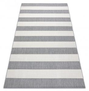 Koberec Floorlux sizal flat 48644/637- Pásy šedě bílý