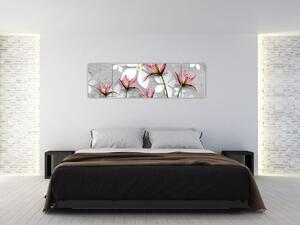 Obraz květinové abstrakce (170x50 cm)