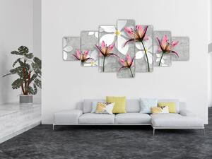 Obraz květinové abstrakce (210x100 cm)