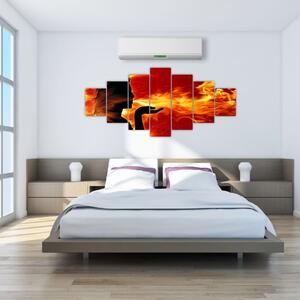 Obraz zeny s plameny (210x100 cm)