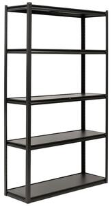 Kovový regál 200x120x40 cm 5 polic SPRINGOS HA5284 černý