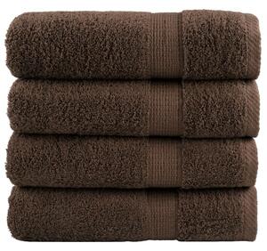 Prémiové ručníky SOLUND 4 ks hnědé 50x100 cm 600 g/m² 137234