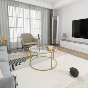 Konferenční stolek BERLIN 80 cm zlatá/čirá