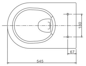 Závěsné WC NT2039 s pomalu padajícím prkénkem Soft-close, rimless - bílá lesklá