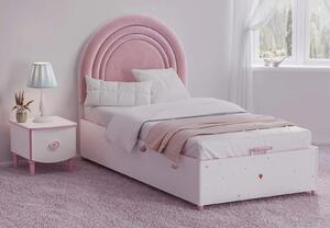 Dětská postel s úložným prostorem Susy 100x200cm - bílá/růžová