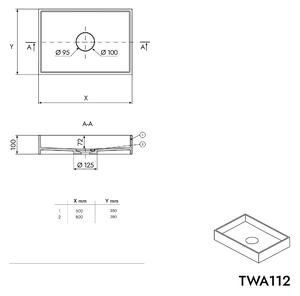 Nádstavbové umyvadlo TWA112