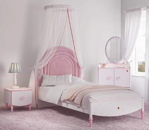Dětská postel Susy 120x200cm - bílá/růžová