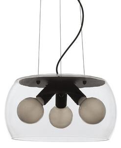 AMANDA závěsná matná černá čiré sklo 230V E27 3x15W - RED - DESIGN RENDL