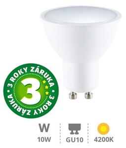 Prémiová LED žárovka GU10 10W 1000lm denní, ekv. 75W, 3 roky záruka