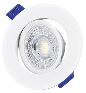 Prémiové výklopné podhledové bodové LED svítidlo 7W 510lm, teplá, kruh, 8,5cm, 3 roky