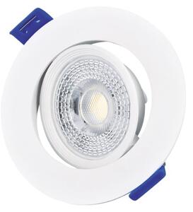Prémiové výklopné podhledové bodové LED svítidlo 7W 510lm, studená, kruh, 8,5cm, 3 roky
