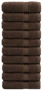 Prémiové ručníky do sprchy SOLUND 10 ks hnědé 70x140 cm 600 g/m² 137238