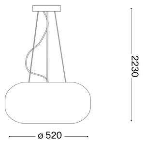 Ideal Lux - Lustr na lanku ULISSE 3xE27/60W/230V pr. 52 cm bílá