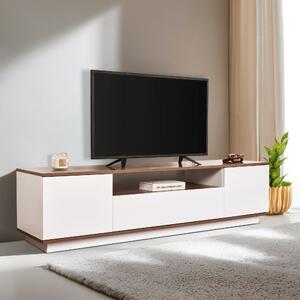 TV skříňka Verat (bílá + ořech). Akce -22%