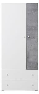 Šatní skříň Pardwa PR03 L / P, Barva: beton / bílý + dub Mirjan24 5903211040139