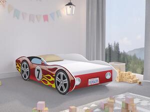 Dětská postel Maksanty 140x70 cm, Rozměr postele: 140x70, Barva: červený / bílý + plamen Mirjan24 5903211042317