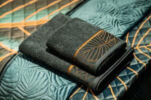 Tmavě tyrkysový ručník LILI2 s bordurou Rozměr: 50 x 90 cm