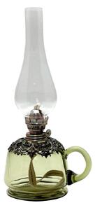 Petrolejová lampa LUCIE 35 cm lesní zelená zdobená cínem