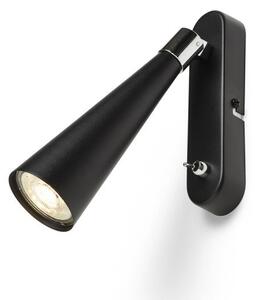 ALEXIS nástěnná černá chrom 230V GU10 5W - RED - DESIGN RENDL