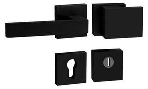 In-Design Bezpečnostní klika Cubo/Square hranatá rozeta černá matná Provedení kliky: Madlo/klika - levá