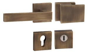 In-Design Bezpečnostní klika Cubo/Square hranatá rozeta bronz Provedení kliky: vč. rozety PZ - fabkový klíč