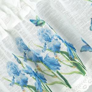 Bílá záclona ALA s potiskem květin 150x30 cm