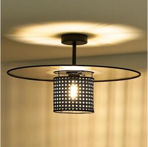Duolla - Přisazený lustr TOKYO RATTAN 1xE27/15W/230V pr. 50 cm černá/stříbrná