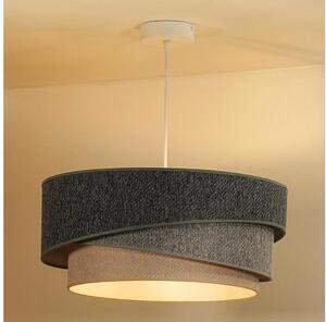 Duolla-Lustr na lanku KOBO ECO REC. 1xE27/15W/230V pr. 45 cm zelená/šedá/krémová
