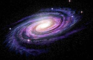 Umělecká fotografie Spiral Galaxy in deep spcae, 3D illustration, alex-mit, (40 x 26.7 cm)