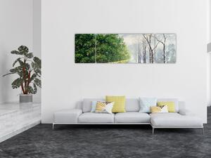 Obraz - Zima versus léto (170x50 cm)